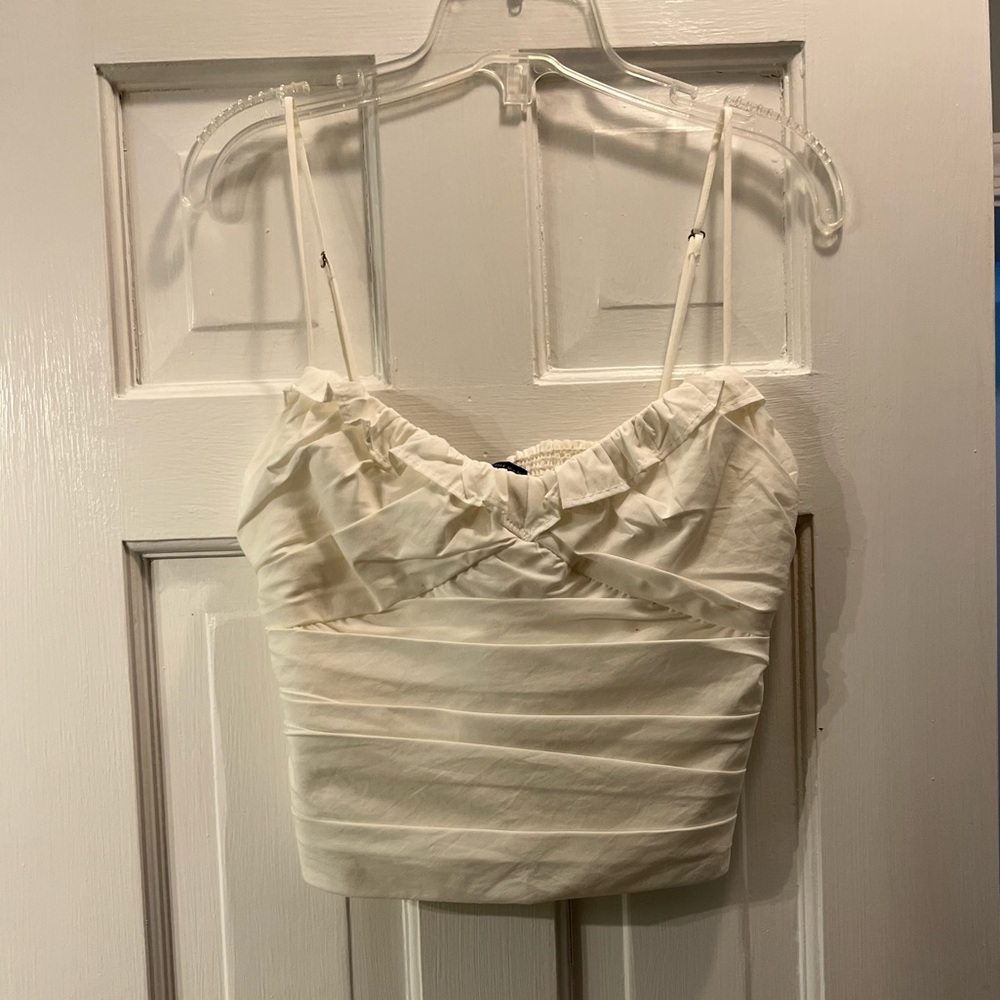 Zara White Corset Top, With Tags, Size Small